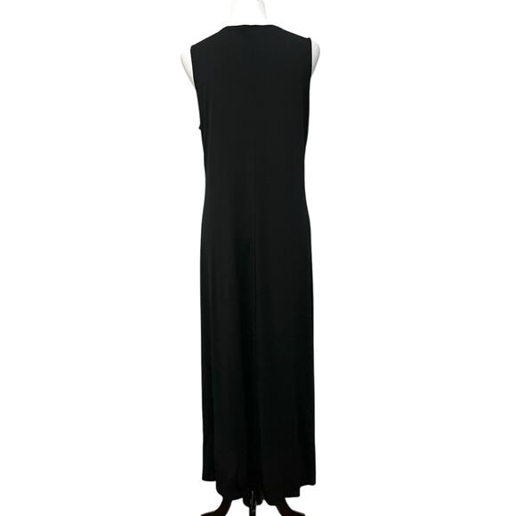 Comfy USA Black Knit Sleeveless Dress Midi Slinky Rayon Blend Stretch Women’s L - Picture 6 of 9